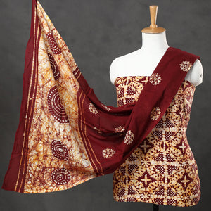 3pc Kutch Batik Printed Cotton Suit Material Set 32