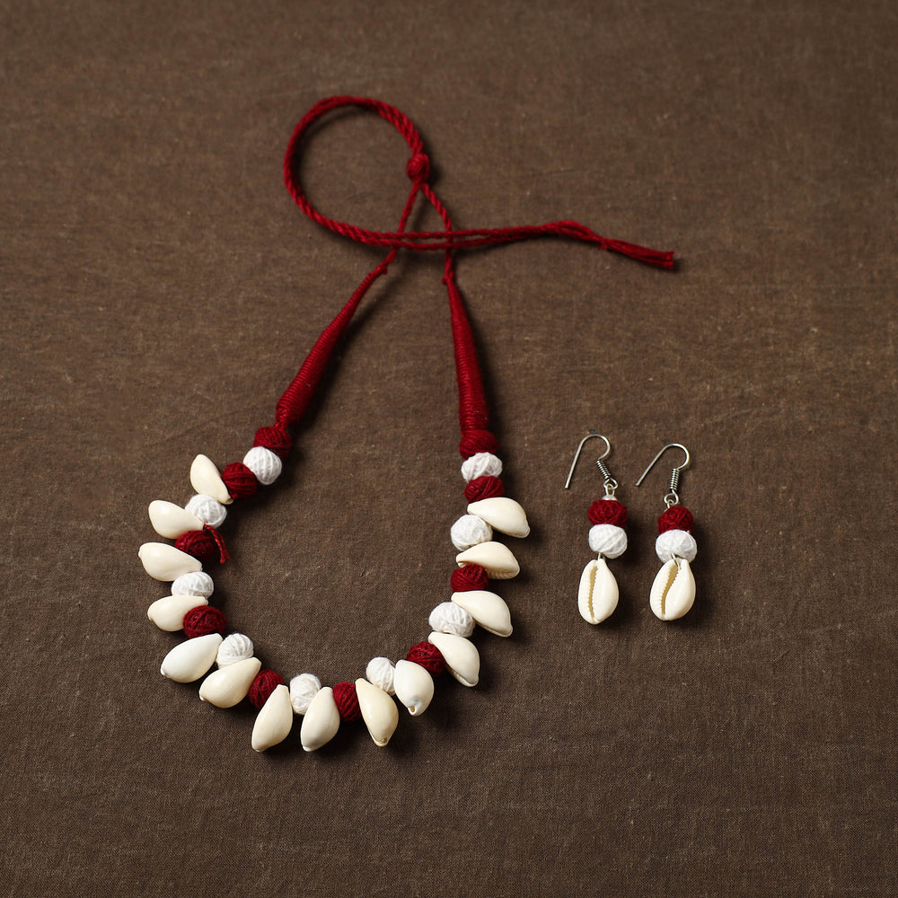 Handcrafted Shell & Thread Work Necklace Set 08