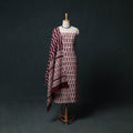 Kutch Hand Block Batik Print Cotton 3pc Unstitched Dress Material Suit Set 21