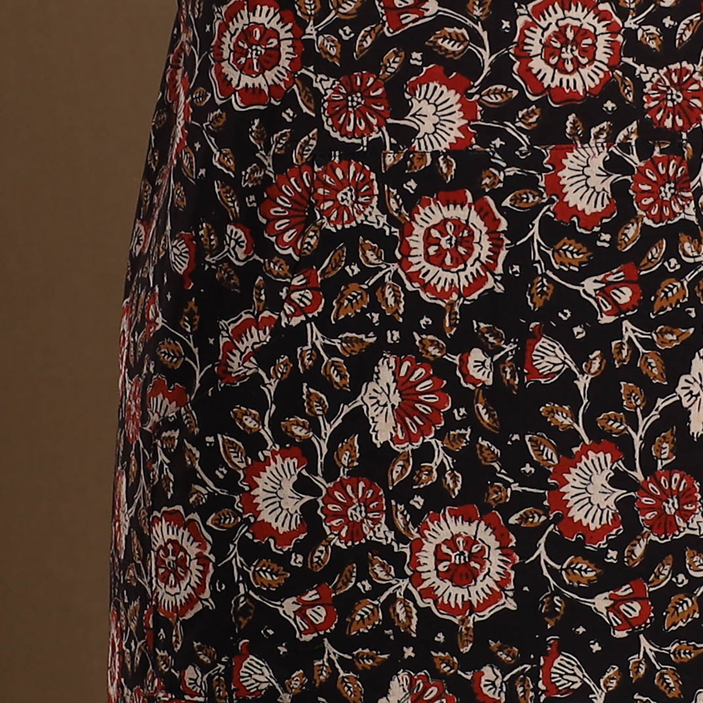 Buy Black Bagru Block Print Cotton Apron with Pocket