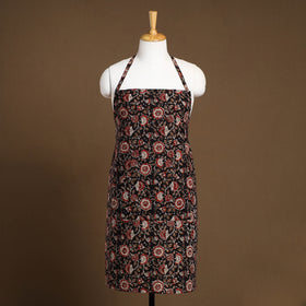 Buy Black Bagru Block Print Cotton Apron with Pocket