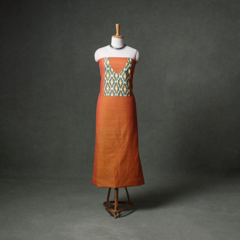 Patchwork Mangalagiri Handloom Cotton Unstitched Kurta Material (2.5m) 61