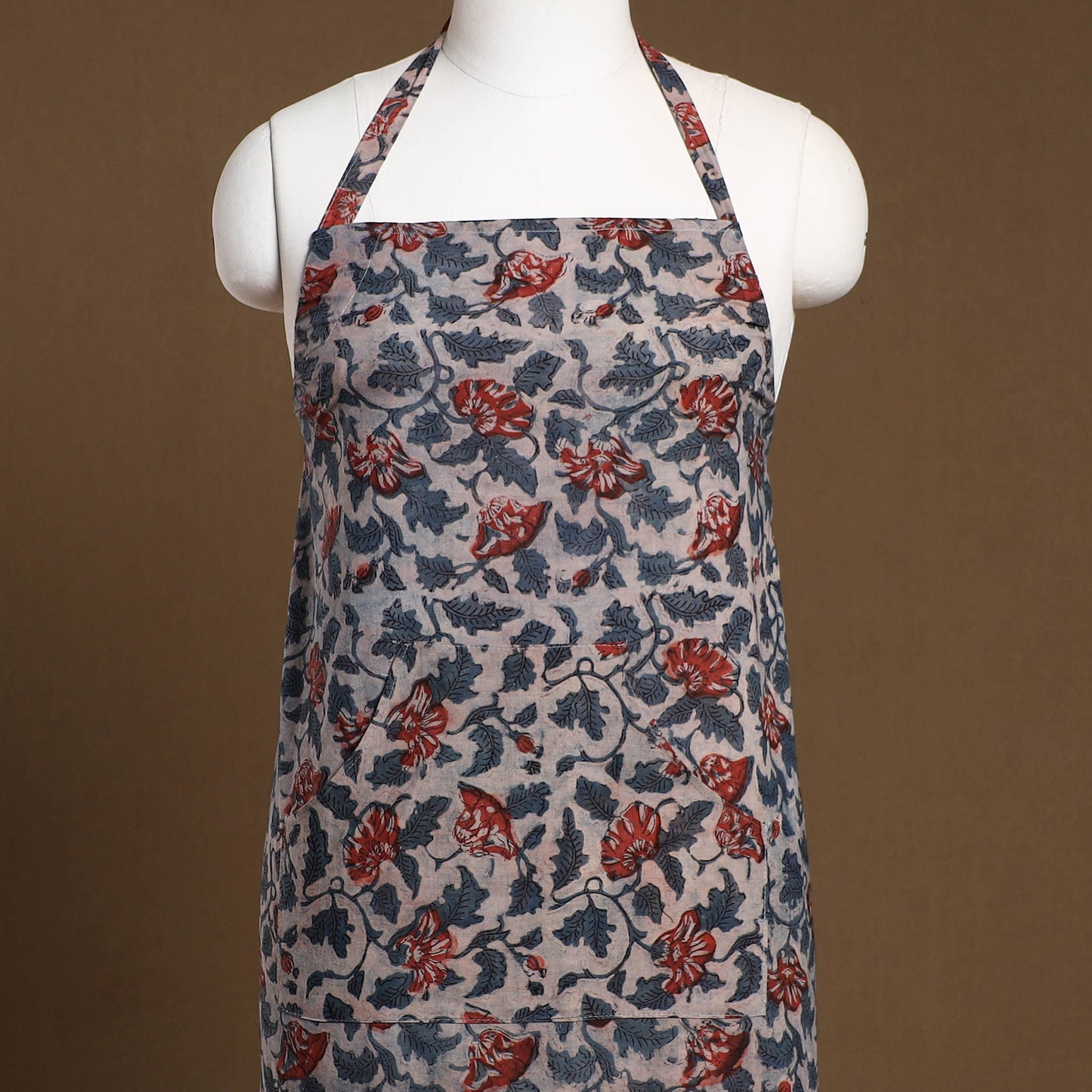 Multicolor Bagru Block Print Cotton Apron with Pocket