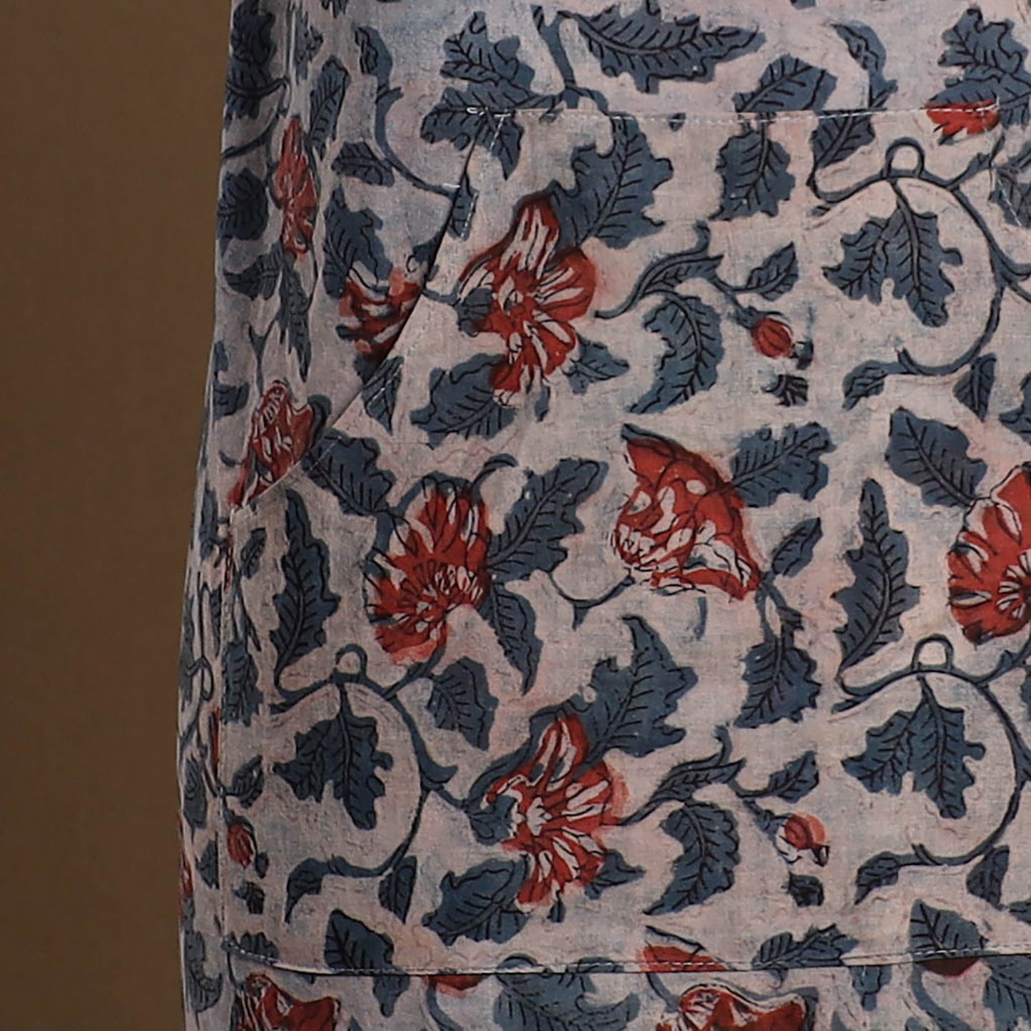 Multicolor Bagru Block Print Cotton Apron with Pocket