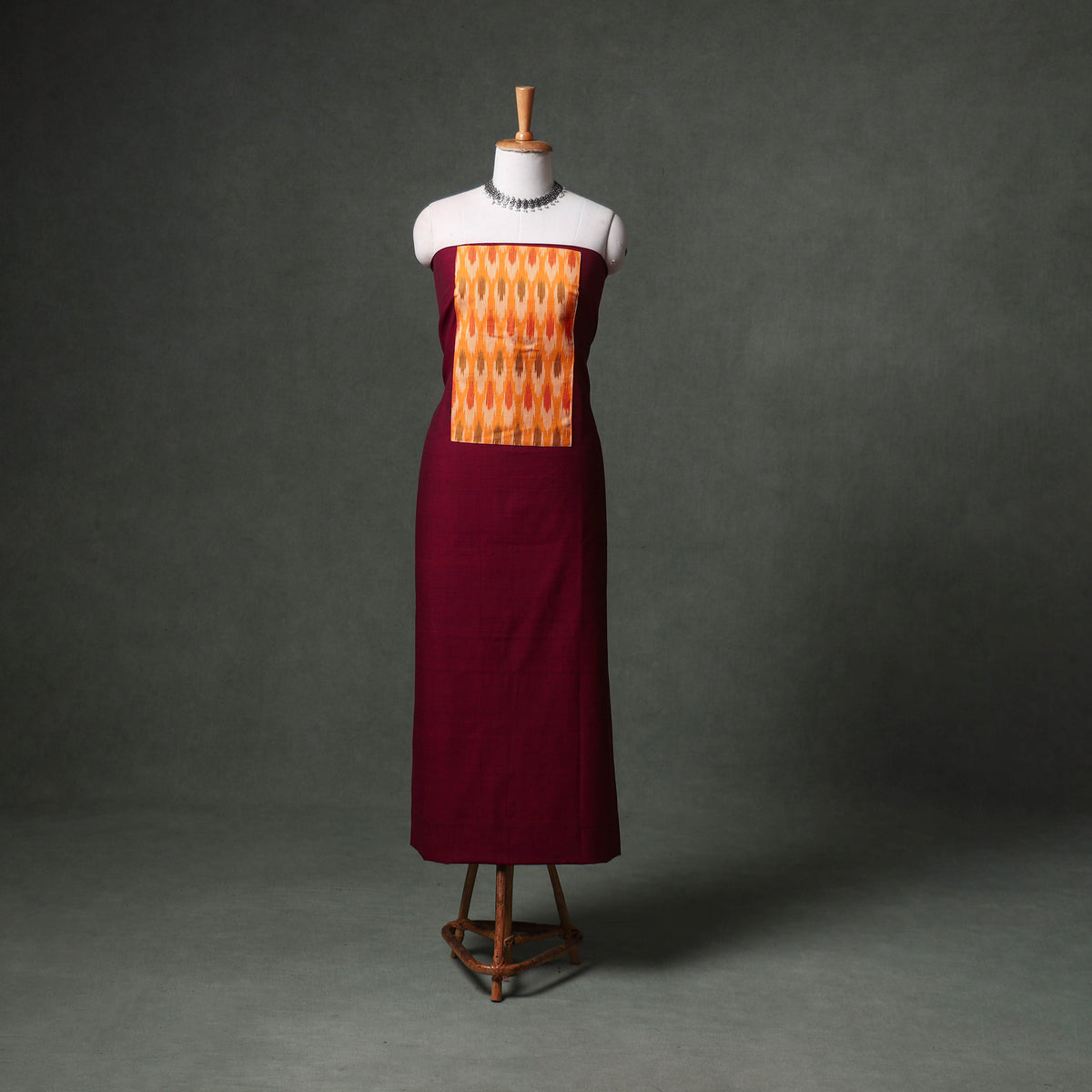 Patchwork Mangalagiri Handloom Cotton Unstitched Kurta Material (2.5m) 63