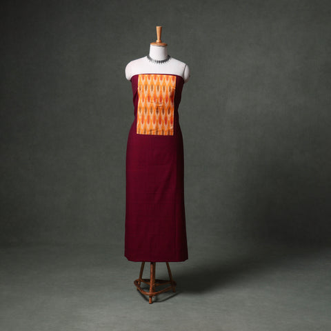 Patchwork Mangalagiri Handloom Cotton Unstitched Kurta Material (2.5m) 63