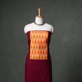 Patchwork Mangalagiri Handloom Cotton Unstitched Kurta Material (2.5m) 63