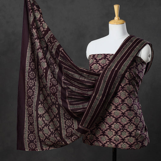 3pc Kutch Batik Printed Cotton Suit Material Set 49