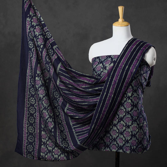 3pc Kutch Batik Printed Cotton Suit Material Set 50