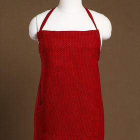 Buy Red Bagh Block Print Cotton Apron with Pocket