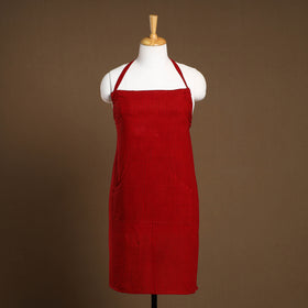 Buy Red Bagh Block Print Cotton Apron with Pocket
