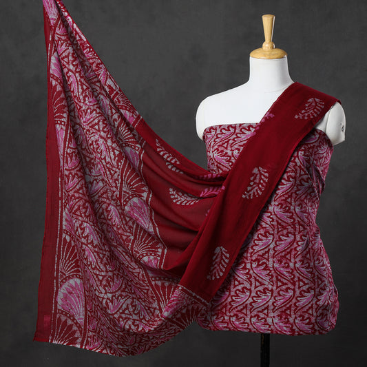 3pc Kutch Batik Printed Cotton Suit Material Set 51