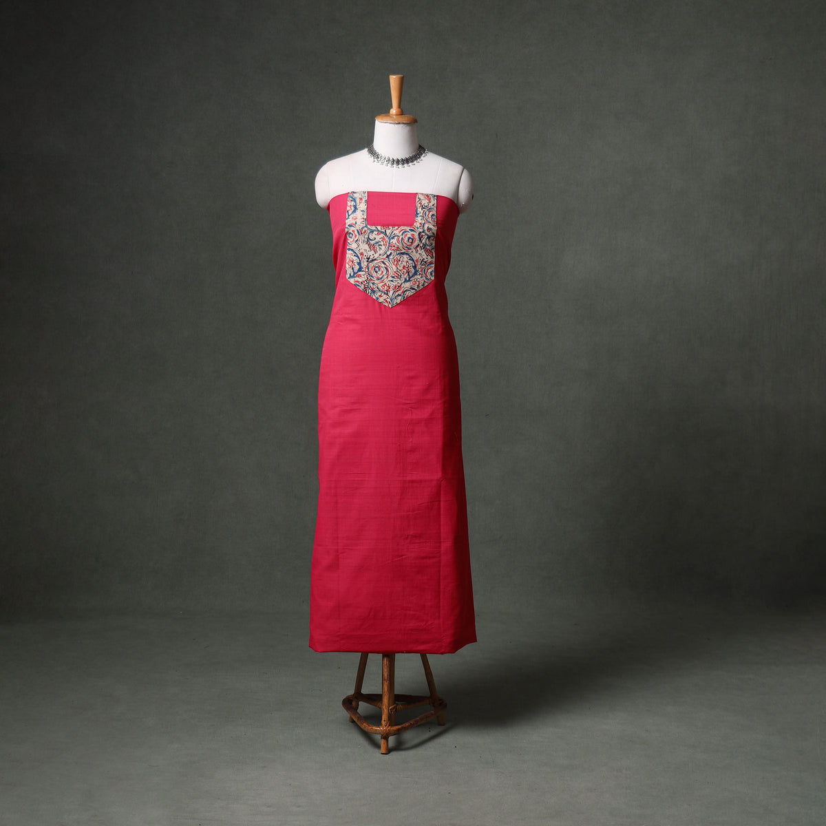 Patchwork mangalagiri handloom cotton unstitched kurta