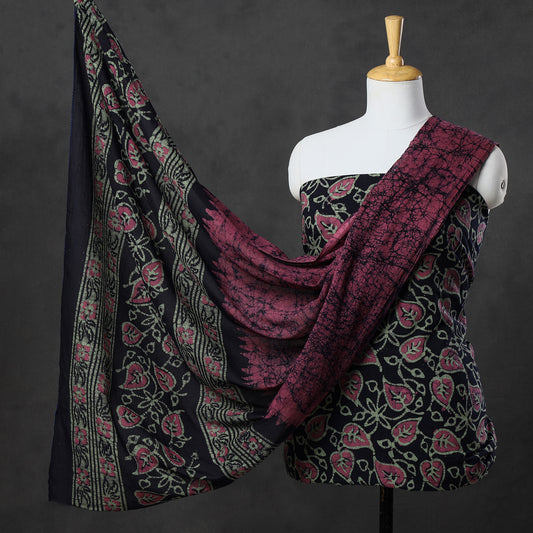 3pc Kutch Batik Printed Cotton Suit Material Set 52