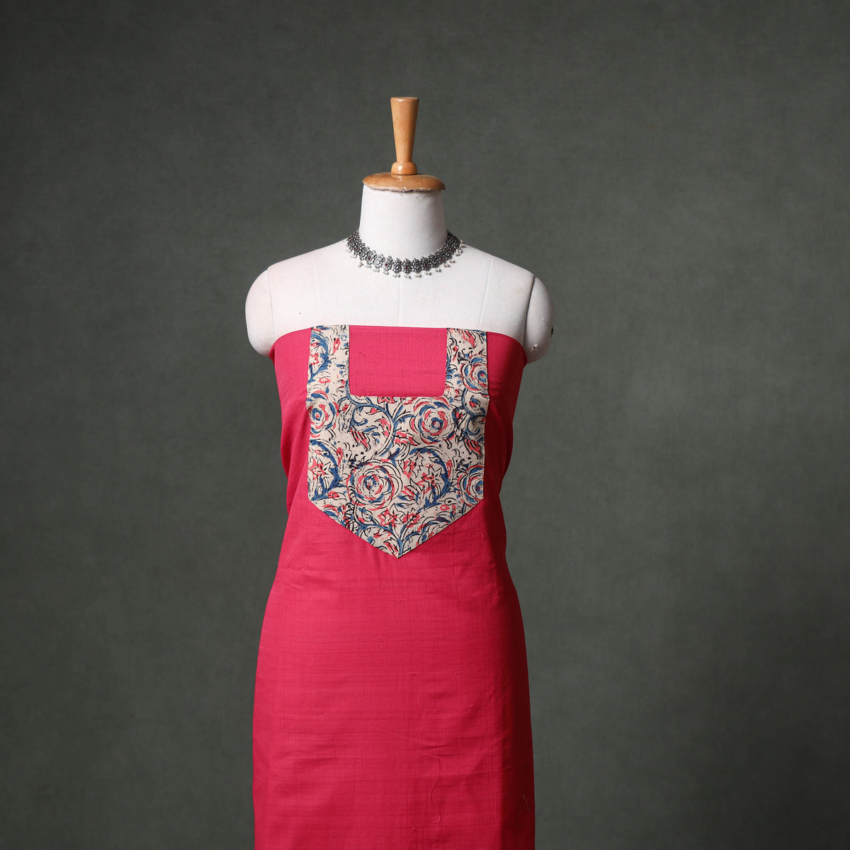 Patchwork mangalagiri handloom cotton unstitched kurta