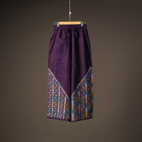 Bengal Kantha Hand Embroidered Cotton Palazzo 01