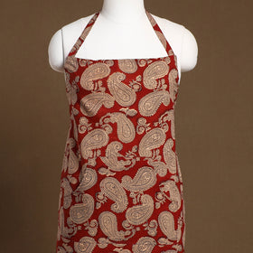 Maroon - Bagh Block Print Cotton Apron with Pocket 30