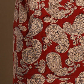 Maroon - Bagh Block Print Cotton Apron with Pocket 30