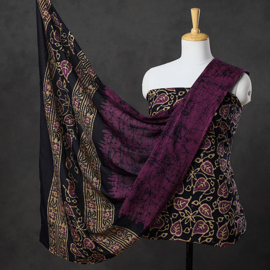 3pc Kutch Batik Printed Cotton Suit Material Set 55