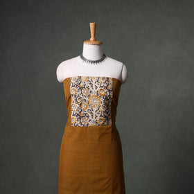 Patchwork Mangalagiri Handloom Cotton Unstitched Kurta Material (2.5m) 67