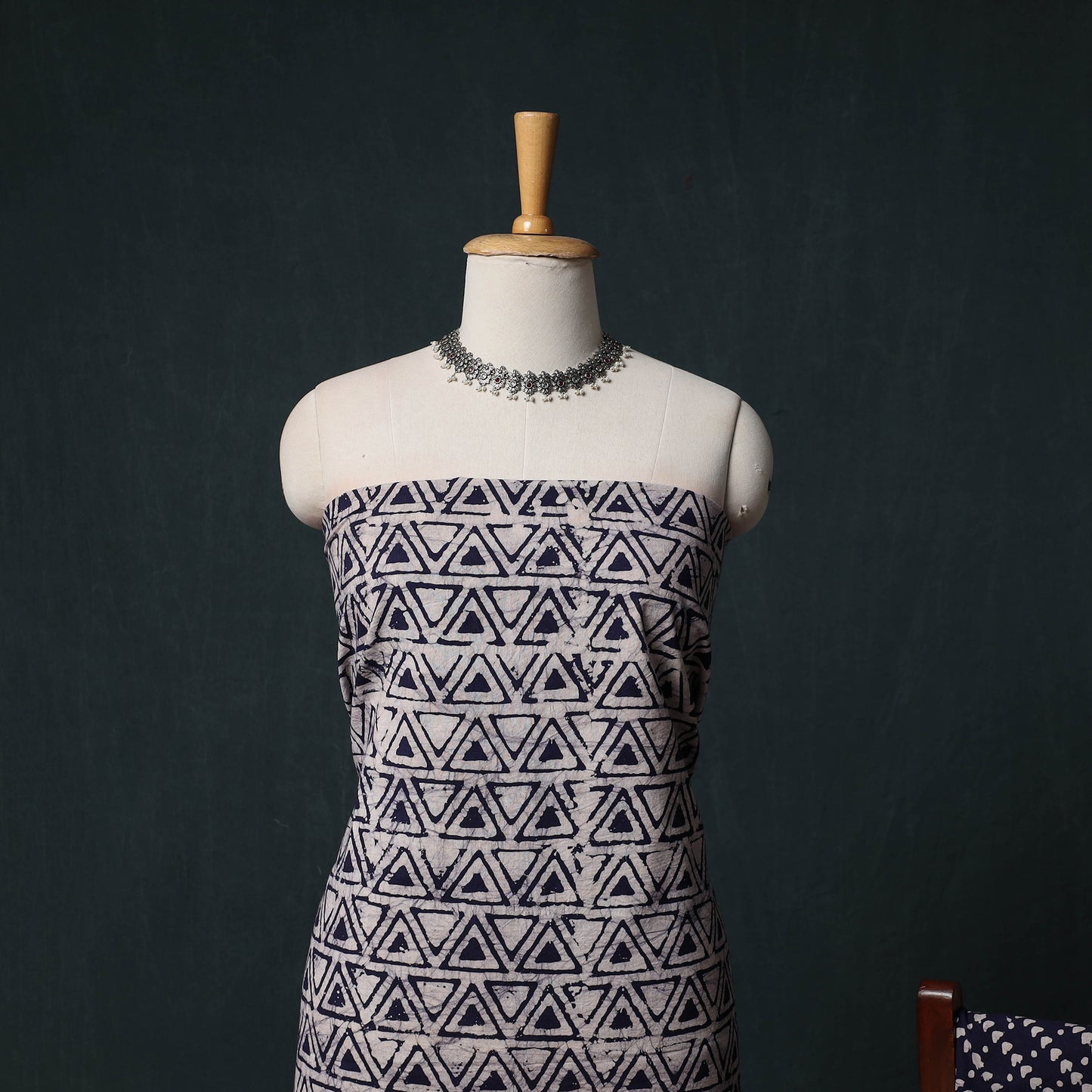 Kutch Hand Block Batik Print Cotton 3pc Unstitched Dress Material Suit Set 26