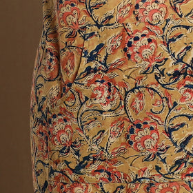  Beige Kalamkari Block Print Cotton Apron with Pocket