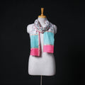 Sanganeri Handloom Chanderi Silk Hand Block Floral Print Stole 04