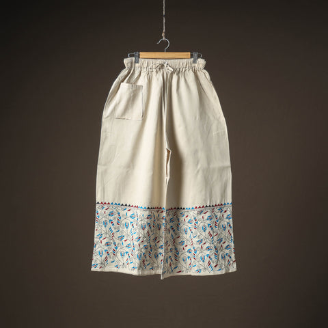 Bengal Kantha Hand Embroidered Cotton Palazzo 03