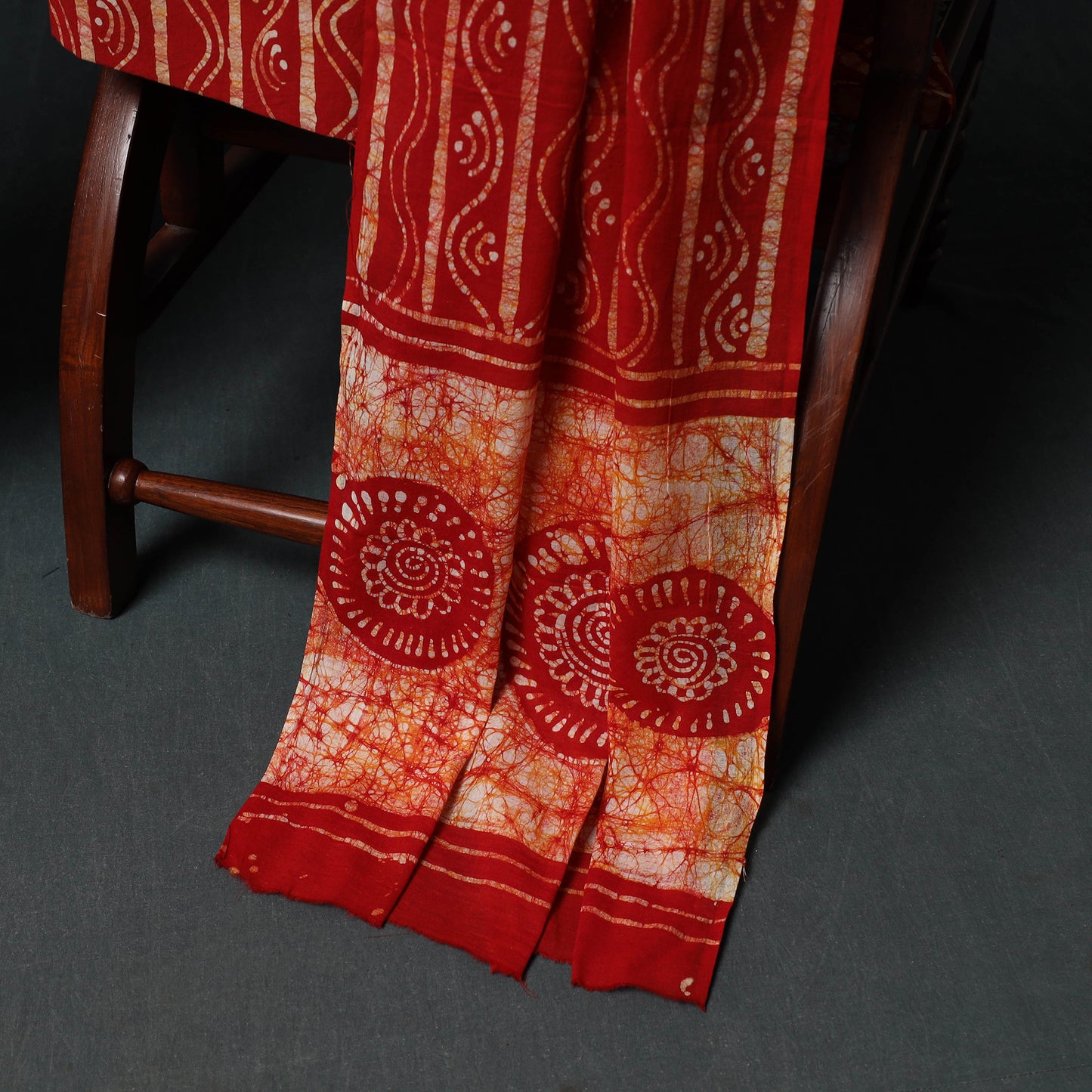 Kutch Hand Block Batik Print Cotton 3pc Unstitched Dress Material Suit Set 27