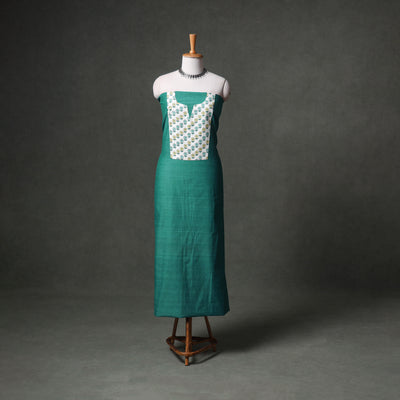 Patchwork Mangalagiri Handloom Cotton Unstitched Kurta Material (2.5m) 69