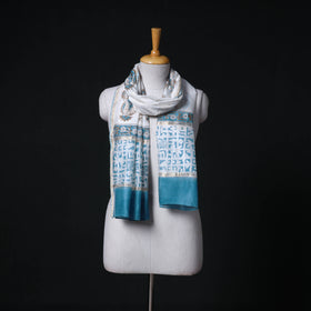 Sanganeri Handloom Chanderi Silk Hand Block Floral Print Stole 05