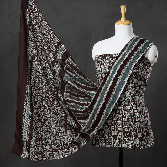 Multicolor - 3pc Kutch Batik Printed Cotton Suit Material Set 59