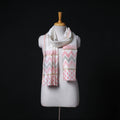 Sanganeri Handloom Chanderi Silk Hand Block Floral Print Stole 06