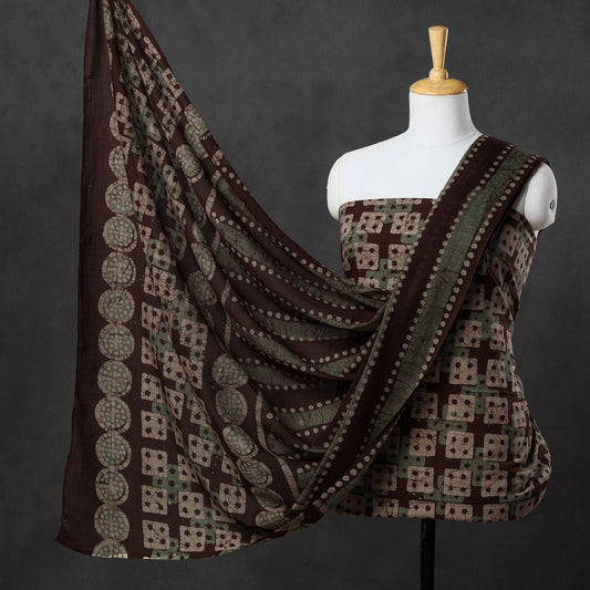 Multicolor - 3pc Kutch Batik Printed Cotton Suit Material Set 61