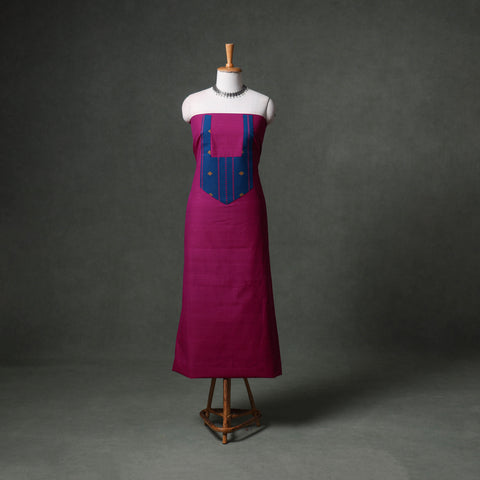Patchwork Mangalagiri Handloom Cotton Unstitched Kurta Material (2.5m) 71