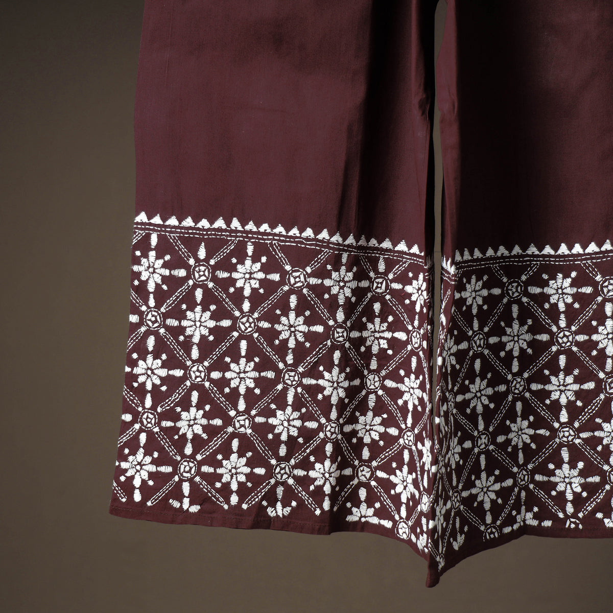 Bengal Kantha Hand Embroidered Cotton Palazzo 05