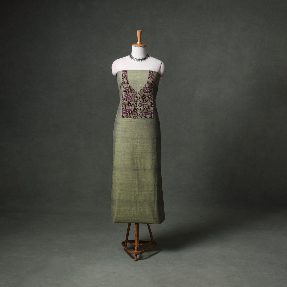 Patchwork mangalagiri handloom cotton unstitched kurta
