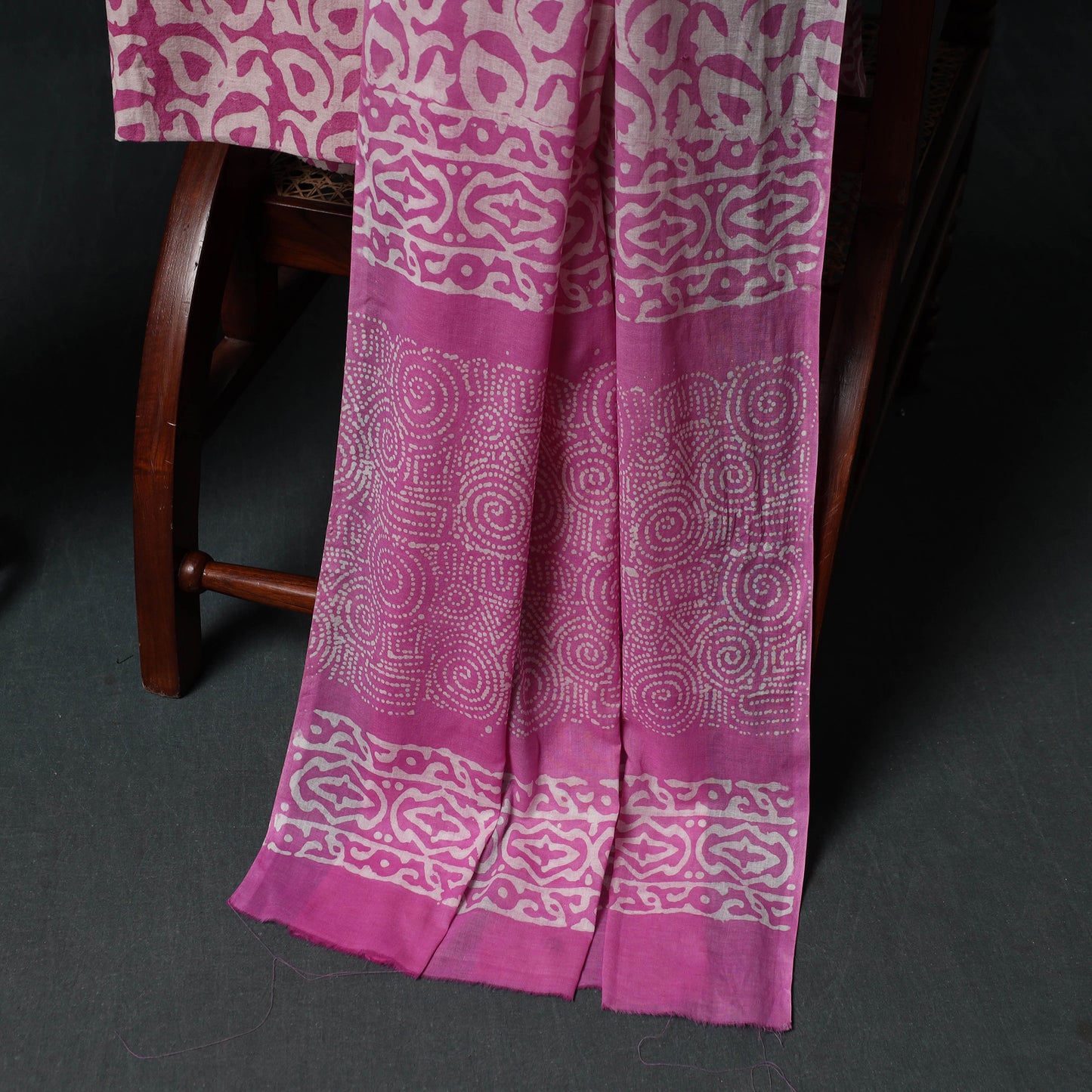 Kutch Hand Block Batik Print Cotton 3pc Unstitched Dress Material Suit Set 29