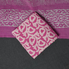 Kutch Hand Block Batik Print Cotton 3pc Unstitched Dress Material Suit Set 29