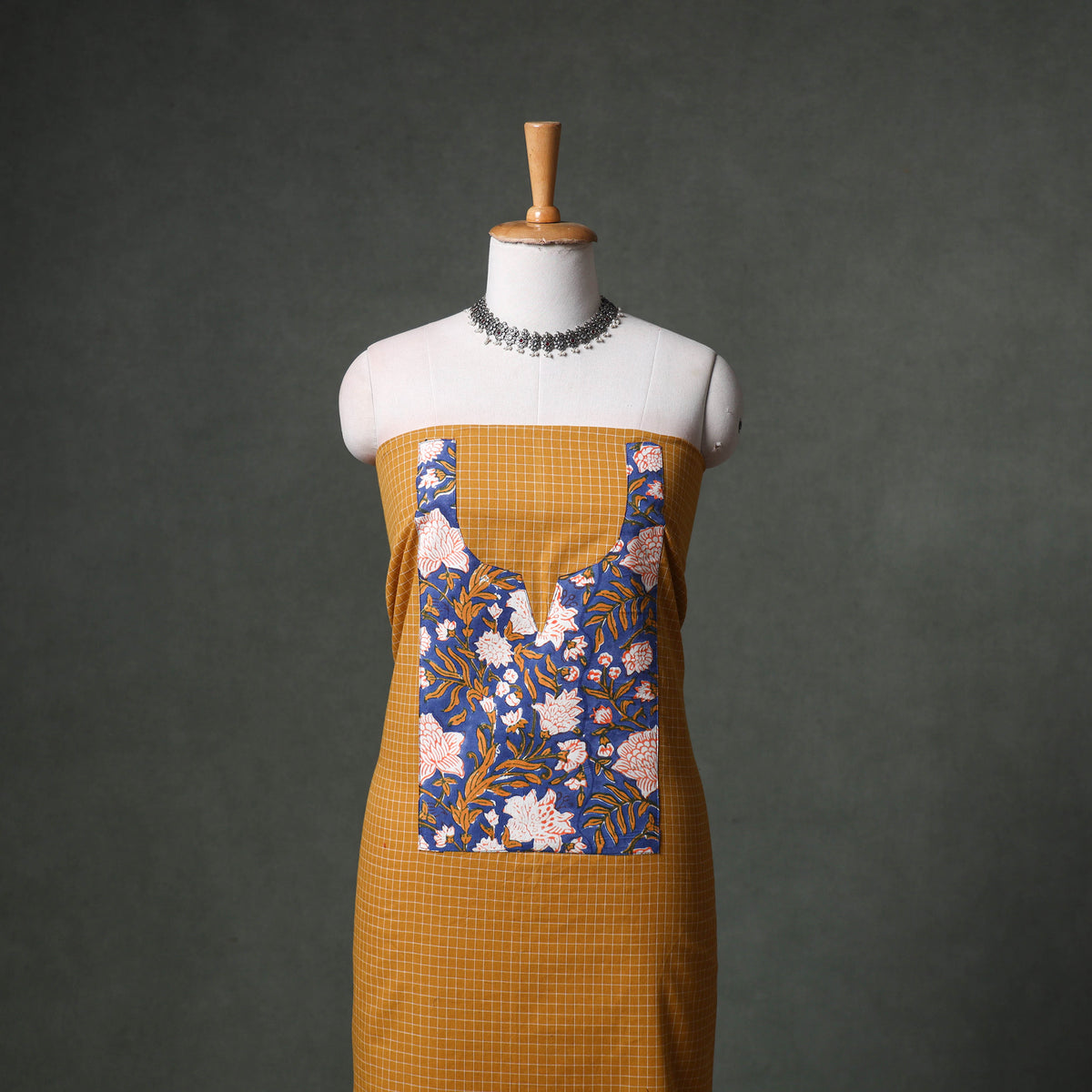 Patchwork Jacquard Buti Cotton Unstitched Kurta Material (2.5M) 74