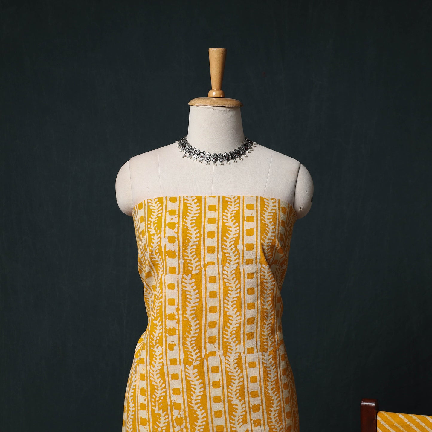 Kutch Hand Block Batik Print Cotton 3pc Unstitched Dress Material Suit Set 30
