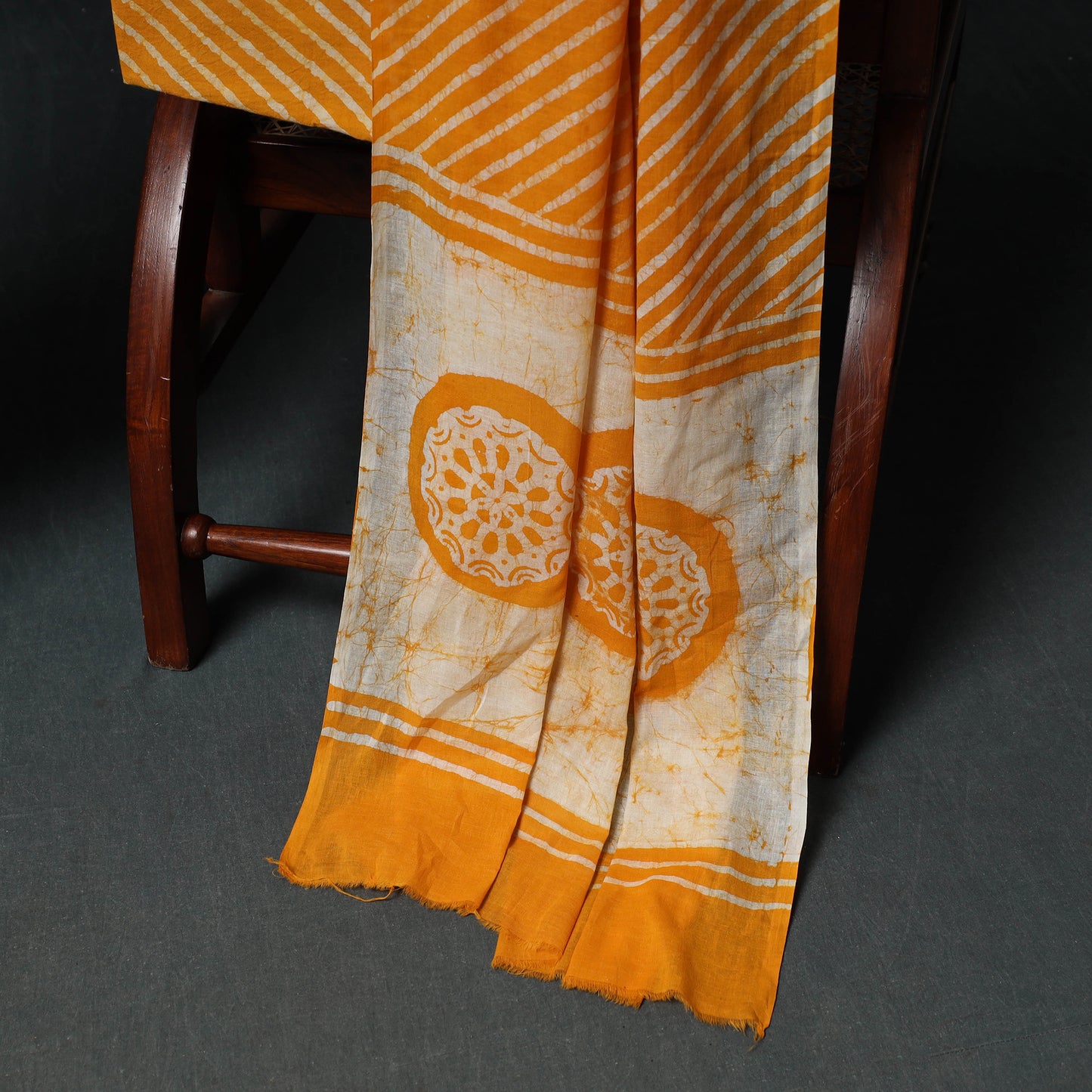 Kutch Hand Block Batik Print Cotton 3pc Unstitched Dress Material Suit Set 30