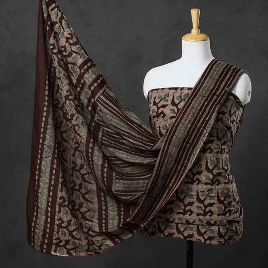 3pc Kutch Batik Printed Cotton Suit Material Set 66