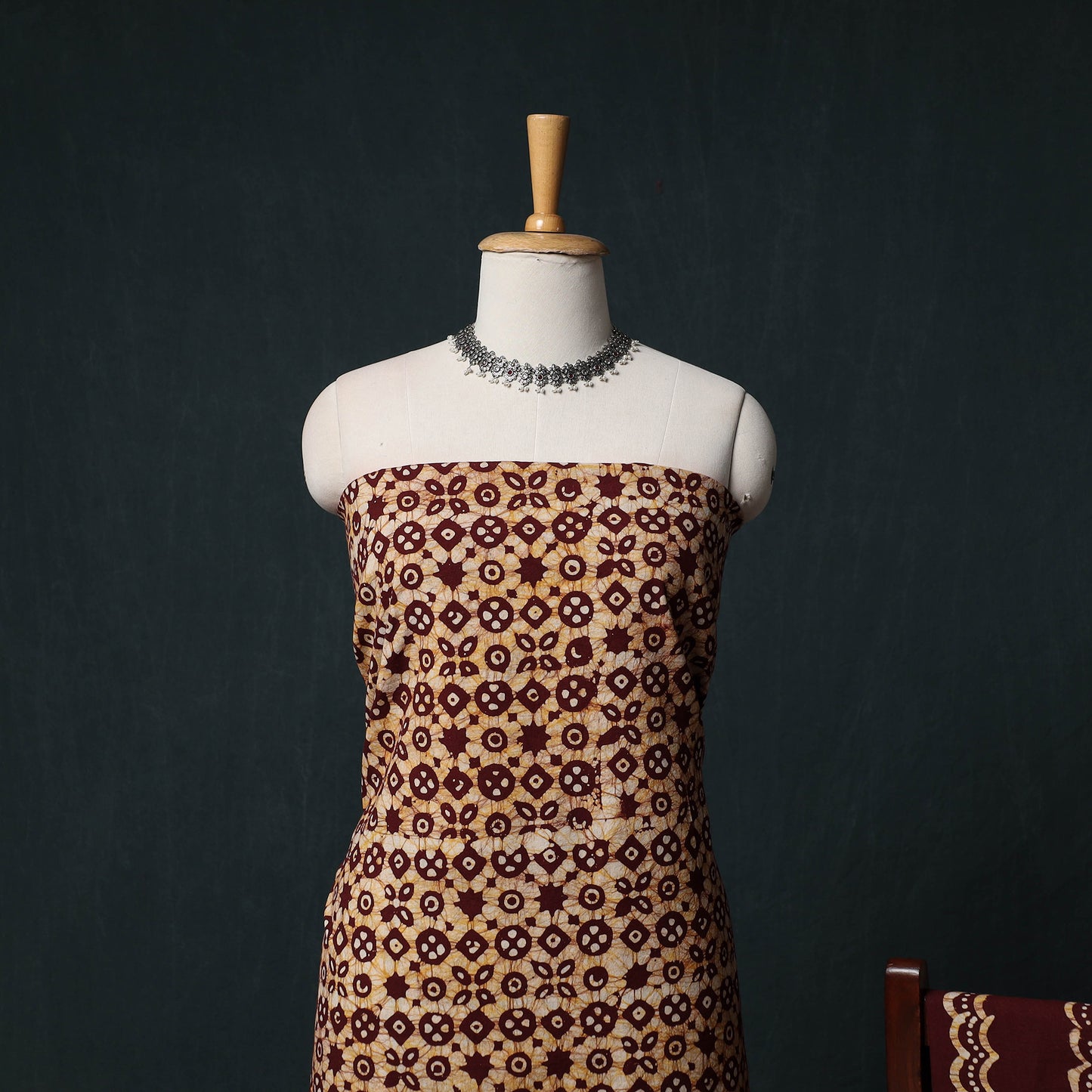 Kutch Hand Block Batik Print Cotton 3pc Unstitched Dress Material Suit Set 31