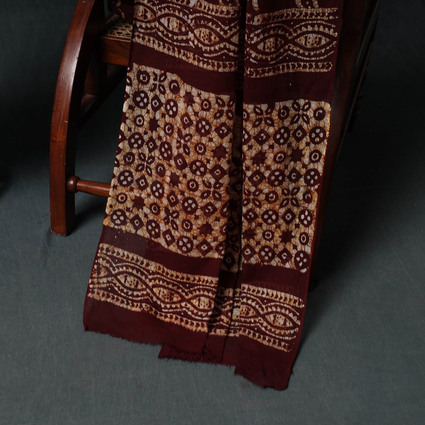 Kutch Hand Block Batik Print Cotton 3pc Unstitched Dress Material Suit Set 31