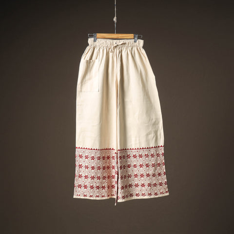 Bengal Kantha Hand Embroidered Cotton Palazzo 12