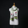 Sanganeri Handloom Chanderi Silk Hand Block Floral Print Stole 15