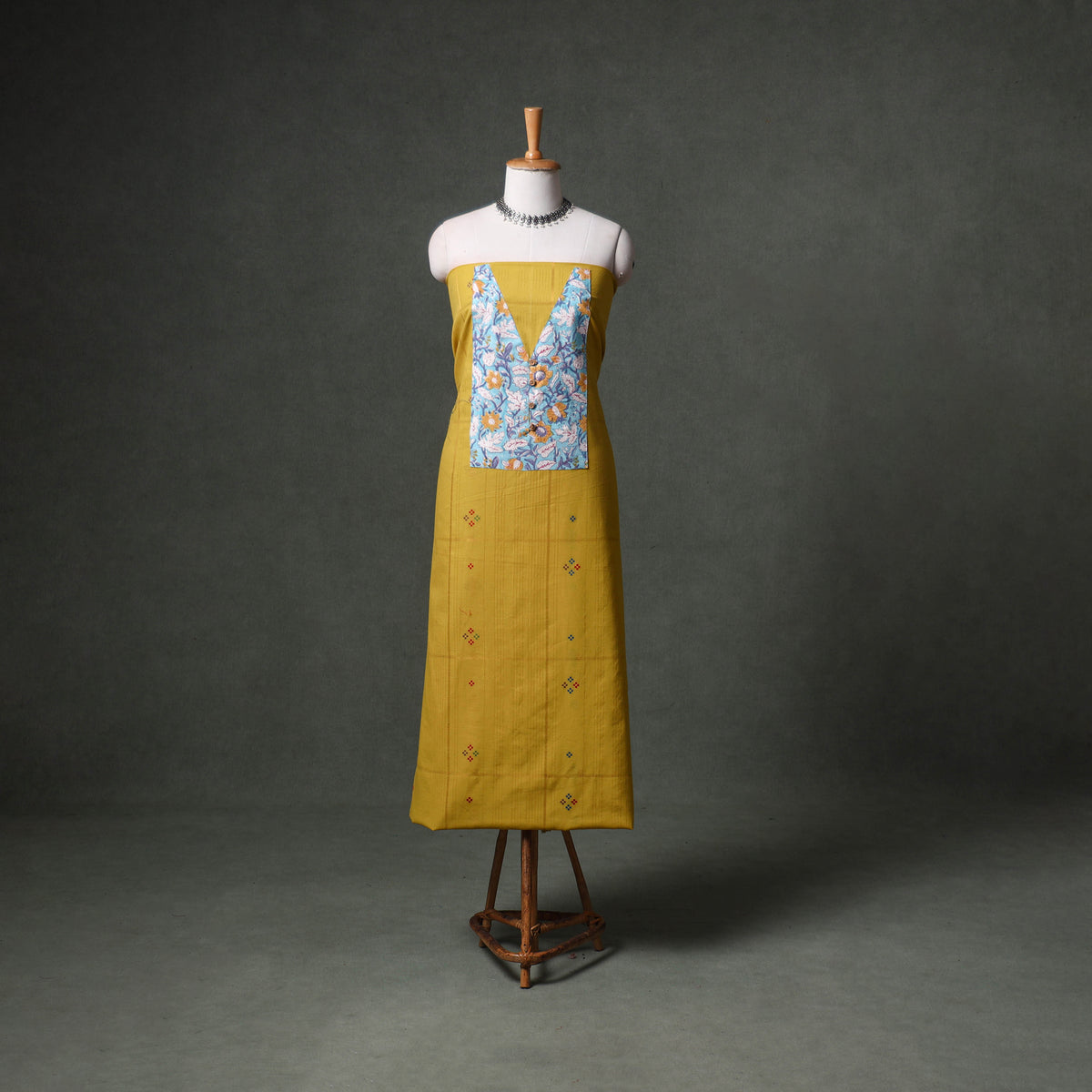 Patchwork Jacquard Buti Cotton Unstitched Kurta Material (2.5M) 78