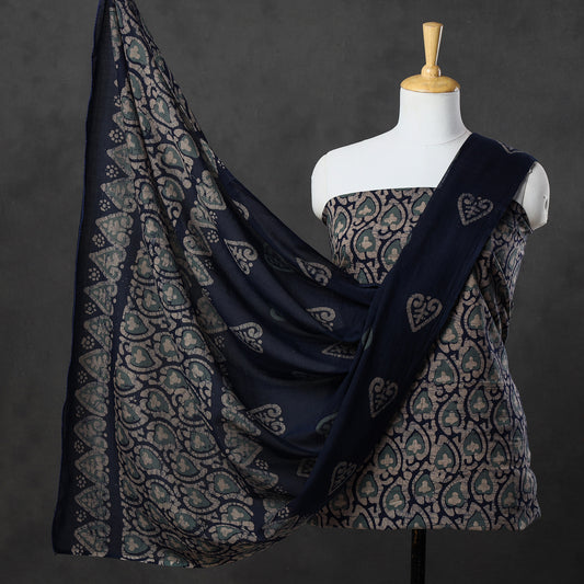 3pc Kutch Batik Printed Cotton Suit Material Set 70