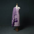 Kutch Hand Block Batik Print Cotton 3pc Unstitched Dress Material Suit Set 32